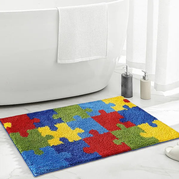 Bathroom Rug 20x32 Non Slip Fluffy Teal Bath Mat For Bathroom Floor Washable Plush Luxury Bath Rug For Tub Soft Shaggy Absorbent Shower Sink Mat