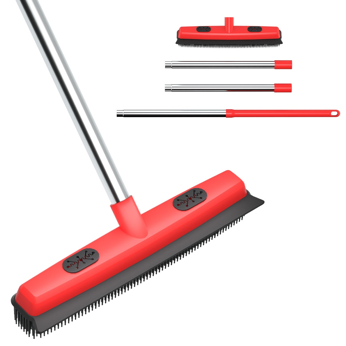 Pet Carpet Hair Removal Broom 2-in-1 Hair Remover &amp; Squeegee For Carpets Easy To Use Versatile Cleaning Tool For Pet Owners - Shedding Grooming Kit