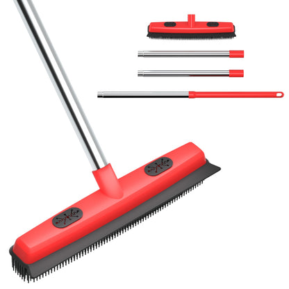 Pet Carpet Hair Removal Broom 2-in-1 Hair Remover &amp; Squeegee For Carpets Easy To Use Versatile Cleaning Tool For Pet Owners - Shedding Grooming Kit