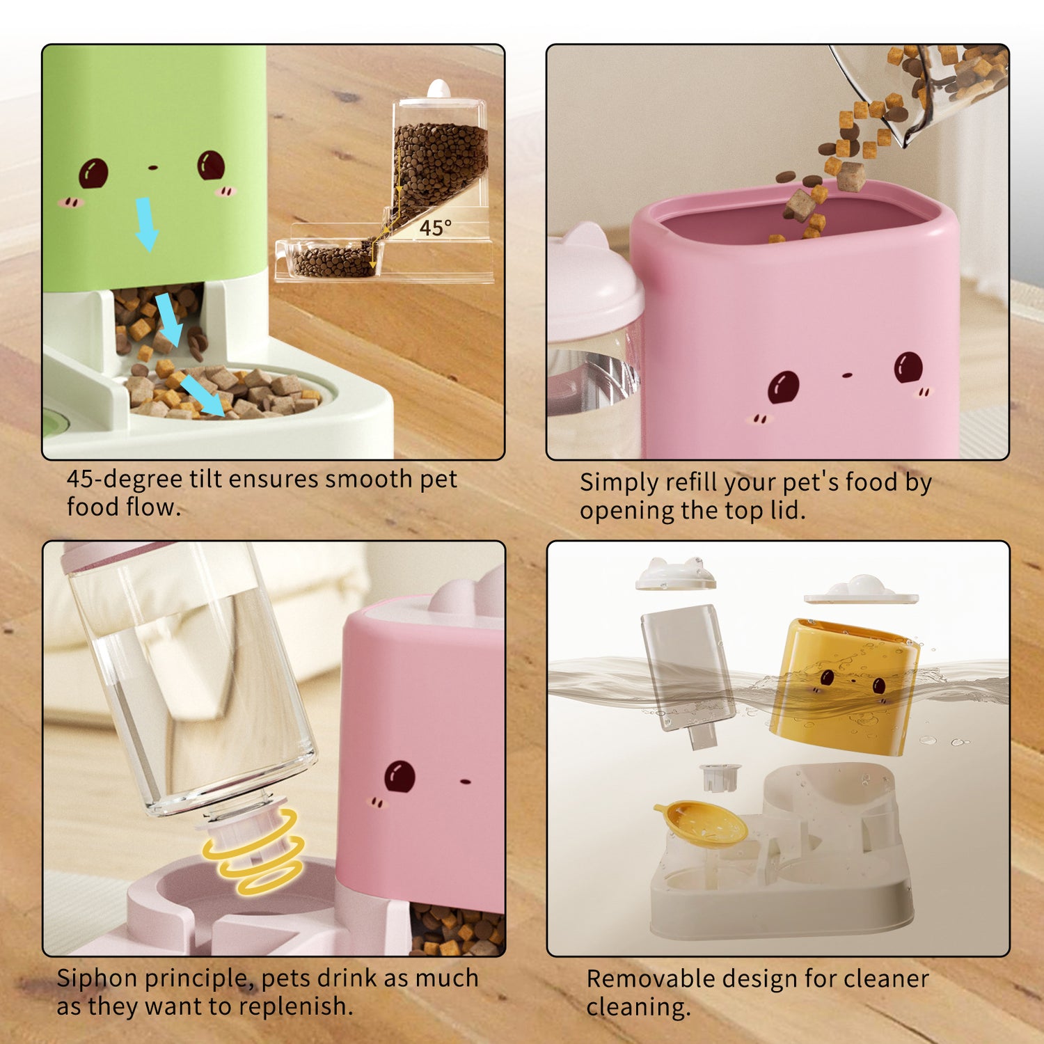 1 Piece Cartoon Cloud Cat Ear Feeding And Water Feeding Integrated Cat And Dog Universal Pet Essential Item For Home And Travel