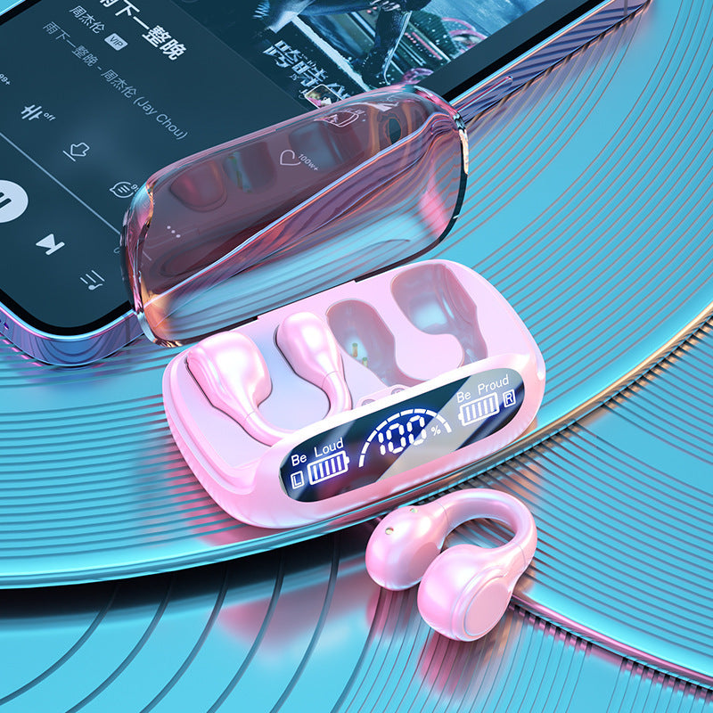 Wireless Non-entry Clip-on Digital Display Noise-reduction Bluetooth Headset