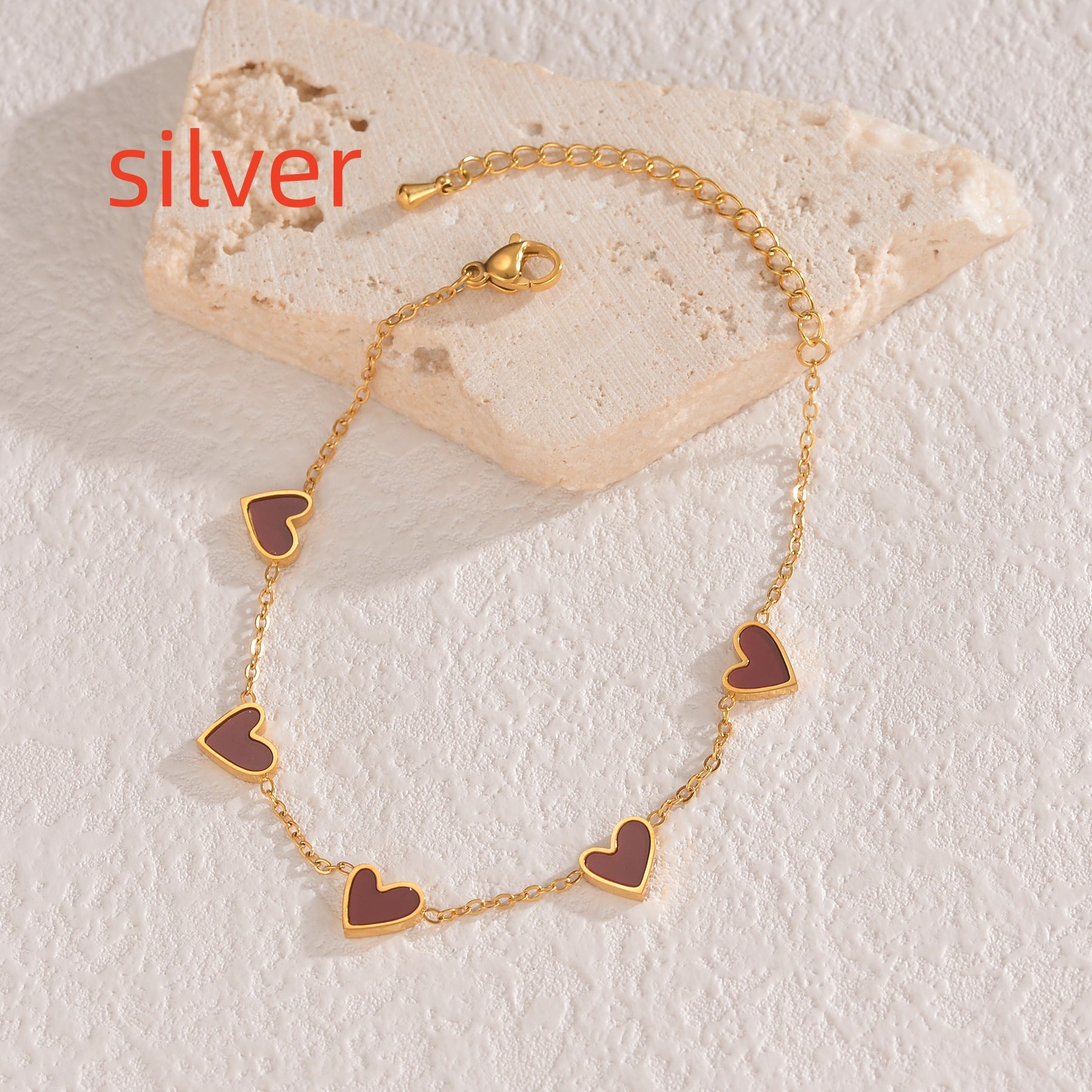 Ins Love Bracelet  Stainless Steel Dripping Heart Bracelet Fashion Valentine&
