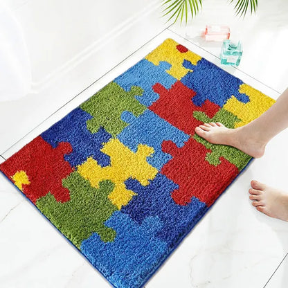 Bathroom Rug 20x32 Non Slip Fluffy Teal Bath Mat For Bathroom Floor Washable Plush Luxury Bath Rug For Tub Soft Shaggy Absorbent Shower Sink Mat