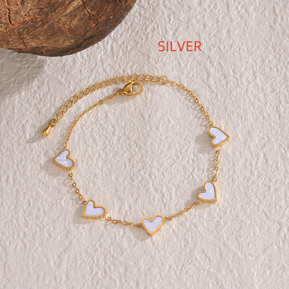 Ins Love Bracelet  Stainless Steel Dripping Heart Bracelet Fashion Valentine&